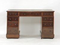 Lot 673 - A Victorian mahogany pedestal desk