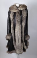 Lot 312 - A Tsonas black leather ladies' coat
