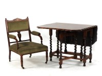 Lot 516 - An Edwardian inlaid mahogany armchair