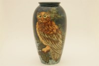 Lot 1202 - A Moorcroft pottery 'owl' vase