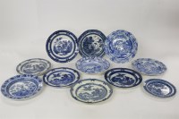 Lot 1320 - A quantity of late 18th century/early 19th century blue and white transfer printed plates