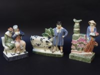 Lot 1599 - Three Rye pottery figures 'The Lovers'