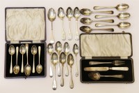 Lot 88 - A collection of silver teaspoons and similar