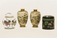 Lot 137 - A pair of Satsuma vases