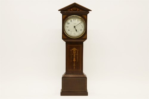 Lot 265 - A miniature inlaid mahogany longcase clock