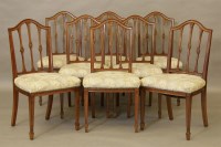 Lot 490 - A set of eight Hepplewhite style mahogany dining chairs