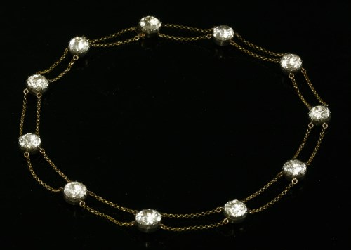 Lot 15 - A Georgian black dot quartz swag necklace