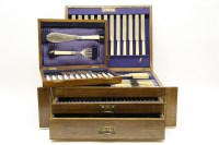 Lot 224 - A silver plated canteen of cutlery