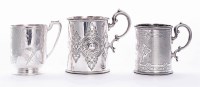 Lot 132 - Two Victorian silver christening mugs