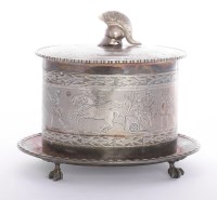 Lot 6 - A Victorian silver-plated biscuit barrel