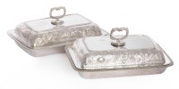 Lot 112 - A pair of George III silver entrée dishes and covers
