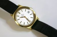 Lot 45 - A gentlemen's gold-plated Omega Automatic Genève strap watch