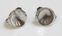Lot 71 - A pair of sterling silver earrings by Georg Jensen No. 136D