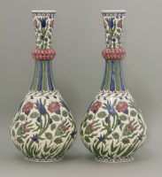 Lot 94 - A pair of Zsolney Pecs vases