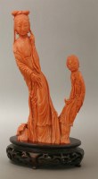 Lot 250 - A large coral Carving