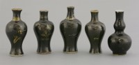 Lot 97 - Five black-glazed 'Baby' Vases