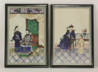 Lot 341 - A pair of Canton Pith Paintings