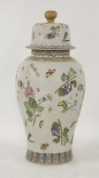 Lot 1064 - A large pottery baluster vase and cover