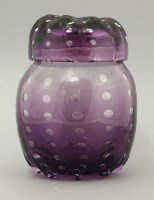 Lot 1110A - An Whitefriars amethyst glass jar and cover