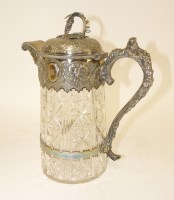Lot 1138 - A Victorian silver plated and cut glass jug