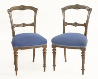 Lot 1642 - A set of six Victorian walnut dining chairs