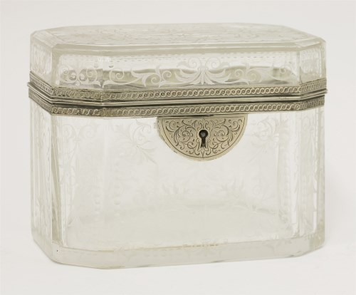 Lot 33 - An Austrian silver mounted cut glass casket