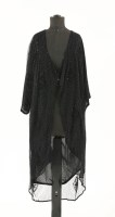 Lot 125 - A black chiffon mid-length evening coat