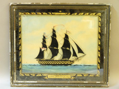 Lot 280 - John May
HMS VICTORY 1805
A reverse glass painting
35 x 43cm