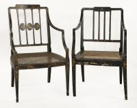 Lot 549 - A Sheraton-style elbow chair