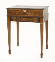 Lot 566 - An attractive inlaid walnut box on stand