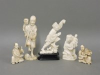 Lot 121 - Three Japanese ivory figures