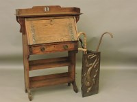 Lot 592 - An Edwardian oak student's bureau