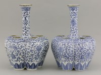Lot 42 - A pair of blue and white quintal Vases