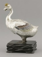 Lot 285 - A fine enamelled silver Goose Koro