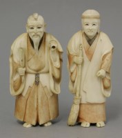 Lot 318 - A pair of ivory Figures of Jo and Uba