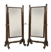 Lot 519 - A pair of Victorian mahogany cheval mirrors