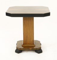 Lot 202 - An Art Deco octagonal walnut lamp table