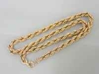 Lot 183 - A 9ct gold rope chain