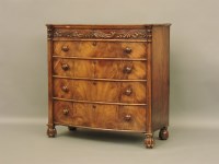 Lot 639 - A 19th century flamed mahogany bow fronted chest of drawers