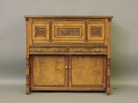 Lot 709 - An unusual Aesthetic oak secretaire abbatant