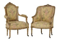 Lot 783 - A 19th century French giltwood fauteuil armchair