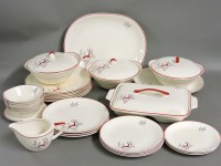 Lot 280 - Crown Devon 'Leaping Deer' pattern dinner wares