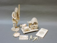 Lot 100 - ##A small collection of Oriental and Indian carved ivory