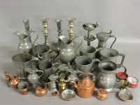 Lot 255 - A collection of Swiss and English pewter