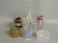 Lot 309 - An 18th century facet cut chequer etched and gilt decanter