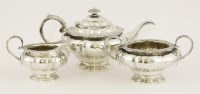 Lot 211 - A George IV Scottish silver three-piece tea set