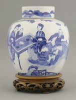 Lot 45 - A blue and white Jar and Cover