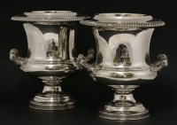 Lot 75 - A pair of old Sheffield plate wine coolers