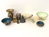 Lot 190 - Oriental metal items: Chinese silver insect