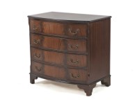 Lot 501 - A George III design mahogany bow fronted chest of four graduated drawers